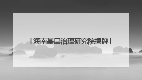 海南基层治理研究院揭牌