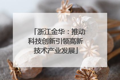 浙江金华：推动科技创新引领高新技术产业发展