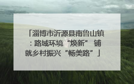 淄博市沂源县南鲁山镇：路域环境“焕新” 铺就乡村振兴“畅美路”