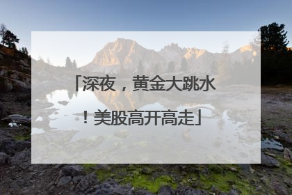 深夜，黄金大跳水！美股高开高走