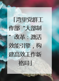 湾里党群工作部“大部制”改革：激活效能引擎，构建高效工作新格局