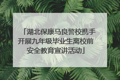 湖北保康马良警校携手开展九年级毕业生离校前安全教育宣讲活动