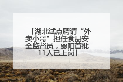 湖北试点聘请“外卖小哥”担任食品安全监督员，襄阳首批11人已上岗