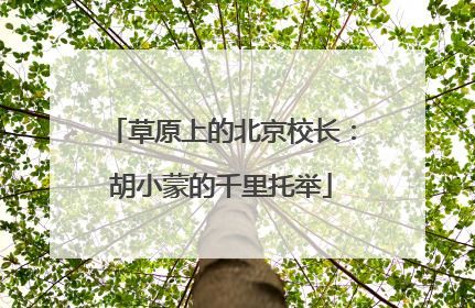 草原上的北京校长：胡小蒙的千里托举