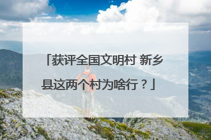 获评全国文明村 新乡县这两个村为啥行？