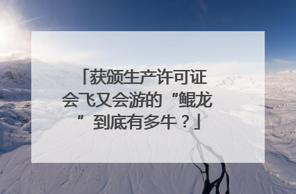 获颁生产许可证 会飞又会游的“鲲龙”到底有多牛？
