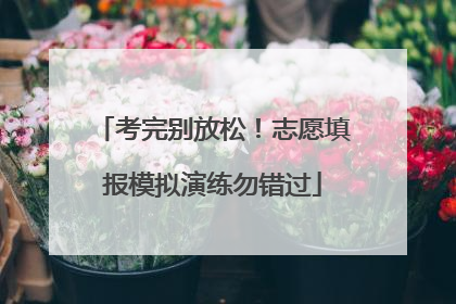 考完别放松！志愿填报模拟演练勿错过