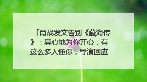 肖战发文告别《藏海传》：真心地为你开心，有这么多人懂你，导演回应“是否有第二季”
