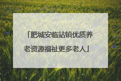 肥城安临站镇优质养老资源福祉更多老人