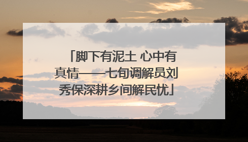 脚下有泥土 心中有真情——七旬调解员刘秀保深耕乡间解民忧