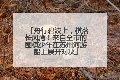 舟行碧波上，棋落长风湾！来自全市的围棋少年在苏州河游船上展开对决