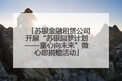 苏银金融租赁公司开展“苏银圆梦计划——童心向未来”微心愿捐赠活动