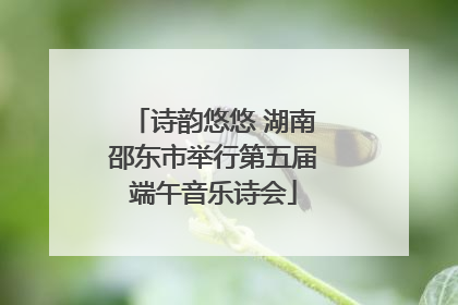 诗韵悠悠 湖南邵东市举行第五届端午音乐诗会