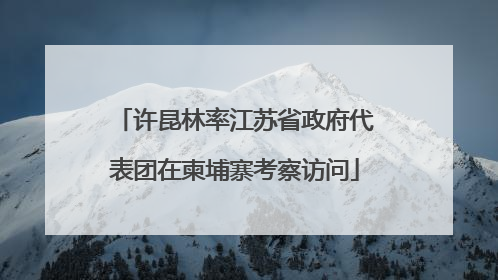 许昆林率江苏省政府代表团在柬埔寨考察访问