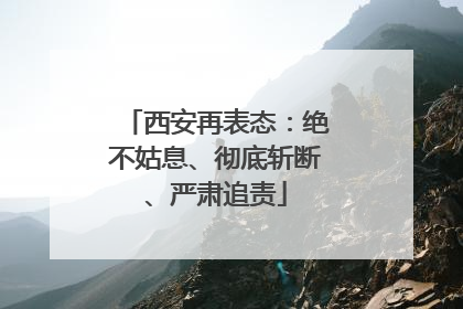 西安再表态：绝不姑息、彻底斩断、严肃追责
