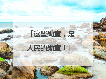 这些勋章，是人民的勋章！