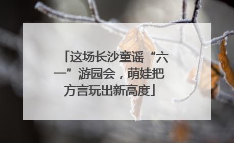 这场长沙童谣“六一”游园会，萌娃把方言玩出新高度