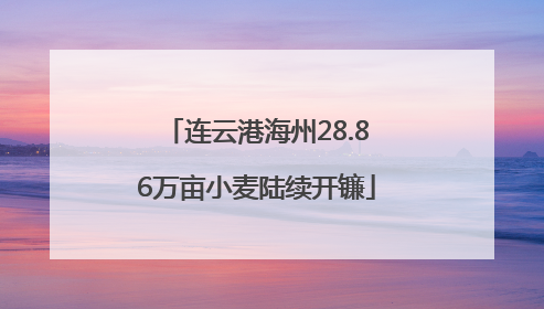 连云港海州28.86万亩小麦陆续开镰