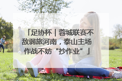 足协杯｜蓉城联赛不敌弱旅河南，泰山主场作战不妨“抄作业”