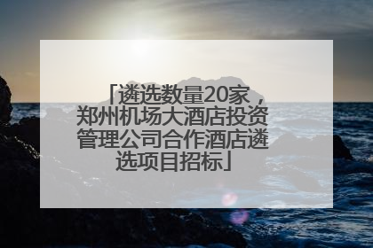 遴选数量20家，郑州机场大酒店投资管理公司合作酒店遴选项目招标