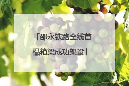 邵永铁路全线首榀箱梁成功架设