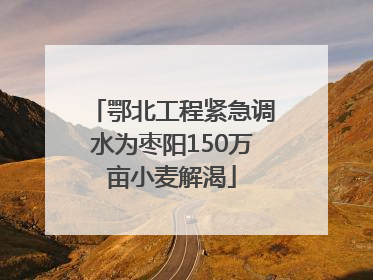 鄂北工程紧急调水为枣阳150万亩小麦解渴