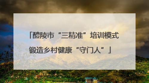 醴陵市“三精准”培训模式锻造乡村健康“守门人”