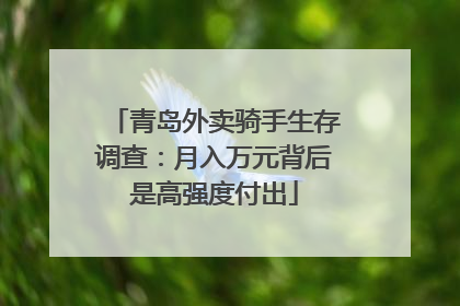 青岛外卖骑手生存调查：月入万元背后是高强度付出