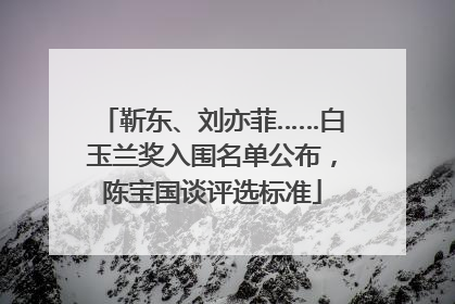 靳东、刘亦菲……白玉兰奖入围名单公布，陈宝国谈评选标准