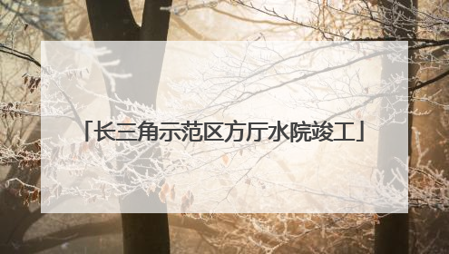 长三角示范区方厅水院竣工
