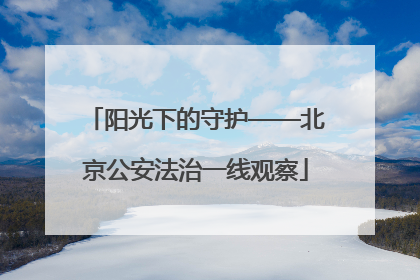 阳光下的守护——北京公安法治一线观察