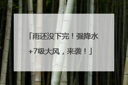 雨还没下完！强降水+7级大风，来袭！