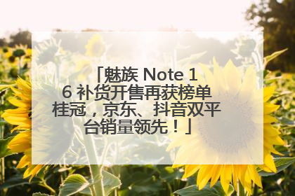 魅族 Note 16 补货开售再获榜单桂冠，京东、抖音双平台销量领先！