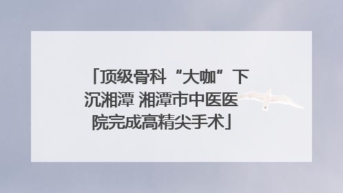 顶级骨科“大咖”下沉湘潭 湘潭市中医医院完成高精尖手术