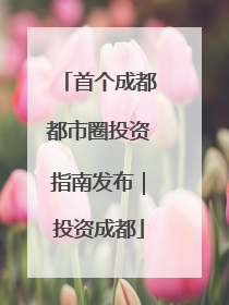 首个成都都市圈投资指南发布｜投资成都