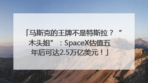 马斯克的王牌不是特斯拉？“木头姐”：SpaceX估值五年后可达2.5万亿美元！
