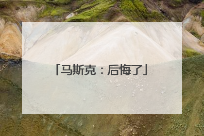 马斯克：后悔了