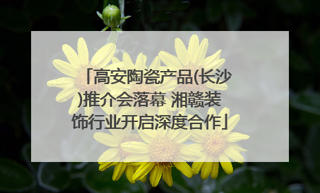 高安陶瓷产品(长沙)推介会落幕 湘赣装饰行业开启深度合作