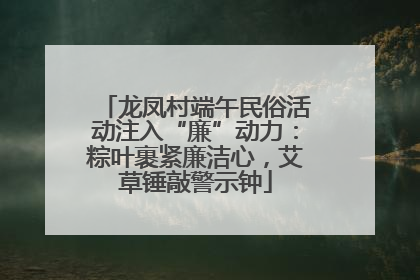 龙凤村端午民俗活动注入“廉”动力：粽叶裹紧廉洁心，艾草锤敲警示钟
