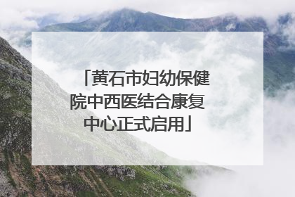 黄石市妇幼保健院中西医结合康复中心正式启用