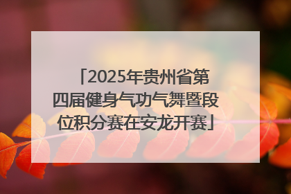 2025年贵州省第四届健身气功气舞暨段位积分赛在安龙开赛