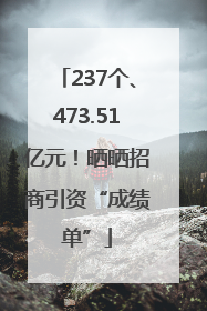 237个、473.51亿元！晒晒招商引资“成绩单”