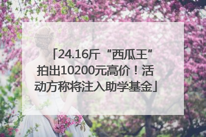24.16斤“西瓜王”拍出10200元高价！活动方称将注入助学基金
