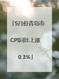5月份青岛市CPI同比上涨0.3%