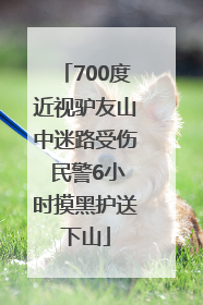 700度近视驴友山中迷路受伤 民警6小时摸黑护送下山