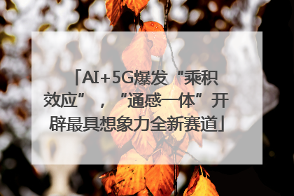 AI+5G爆发“乘积效应”，“通感一体”开辟最具想象力全新赛道